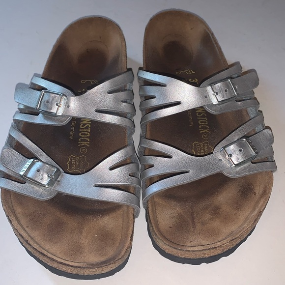 Birkenstock Silver Granada Sandals 37 - Picture 2 of 10